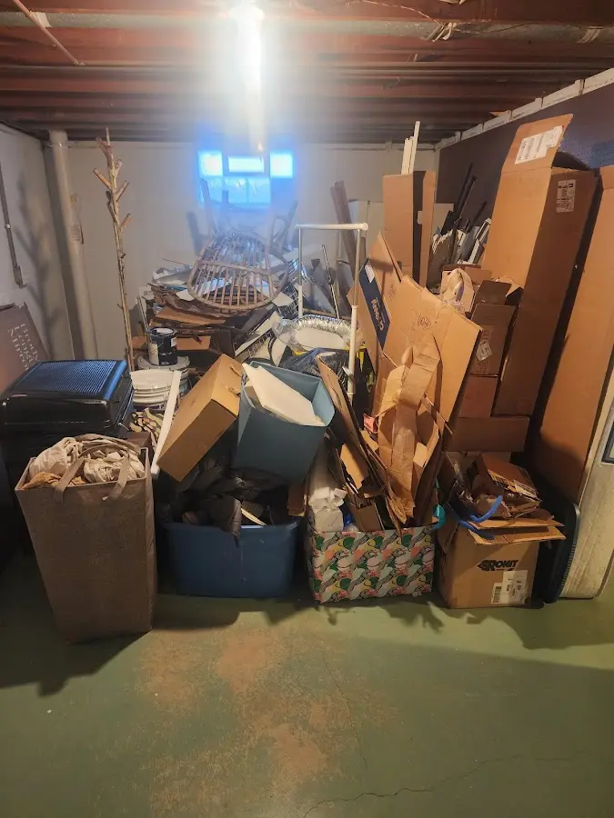 Roll-off dumpster container at job site for 6 Yard Dumpster Rental in Northumberland